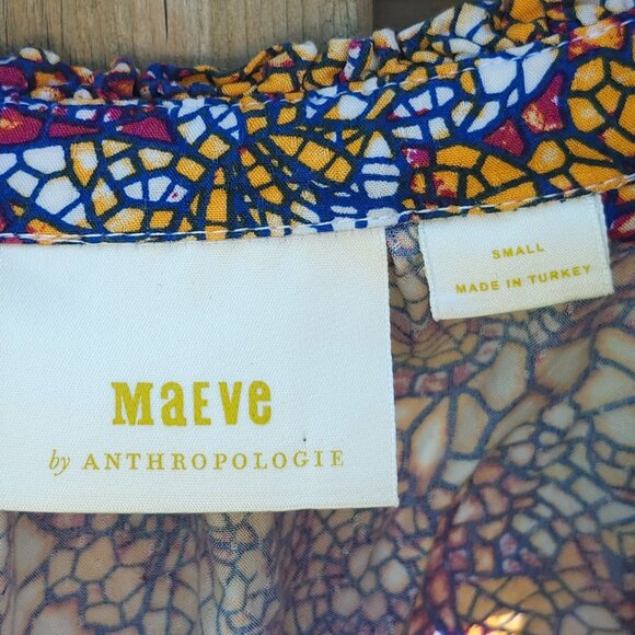 STUNNING MAEVE by Anthropologie STAINED GLASS Blouse Women's Size Small - Picture 3 of 7